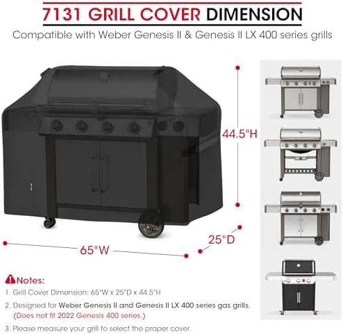 Unicook Grill Cover Heavy Duty Waterproof 65 Inch, Fade Resistant BBQ Cover - Image 2