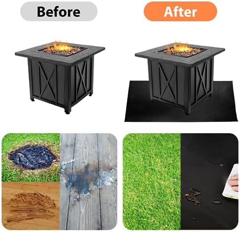 Large Under Grill Fire Pit Mats 42"x60" - Oil Waterproof BBQ Camping Stove Fireproof Mat, Reusable Easy Clean Gas Grill Mat for Outdoor Deck Protector - Image 2