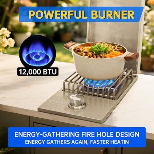 Built-in Side Burner for Outdoor Kitchen, Propane & Natural Gas, 304 SS - Image 3