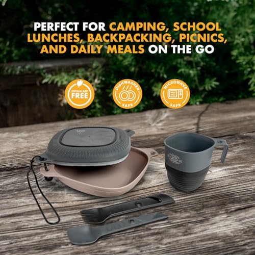 UCO Camping Mess Kit with Bowl, Plate, Collapsible Cup, and Switch Camping Spork - Image 2
