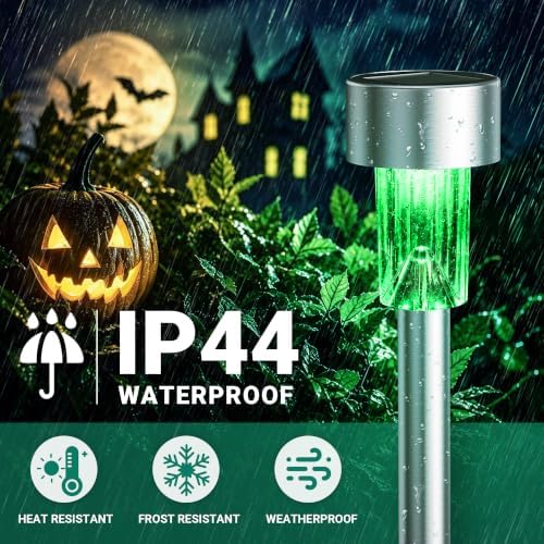 GIGALUMI Green Solar Pathway Lights, 20-Pack Outdoor Halloween Decor - Image 5