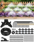 120FT Drip Irrigation System for Garden with 18 Nozzles –360° Adjustable Misting Nozzles, Quick-Connect Design, Ideal for Raised Beds, Lawns, Greenhouses & Outdoor Cooling by Landtouch