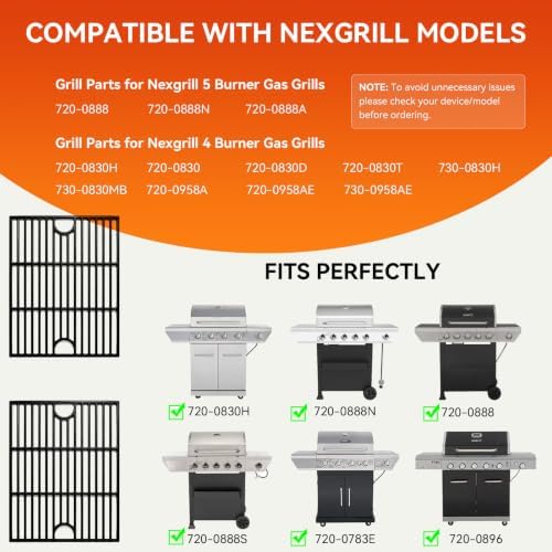 13 x 17 Cast Iron Cooking Grates for Nexgrill 4 Burner 720-0830H 720-0783E - Image 5