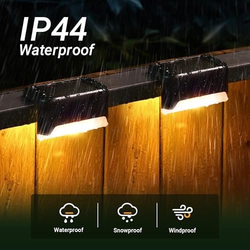 Solar Deck Lights, Solar Step Lights Waterproof, Warm White, 20 Pack - Image 3