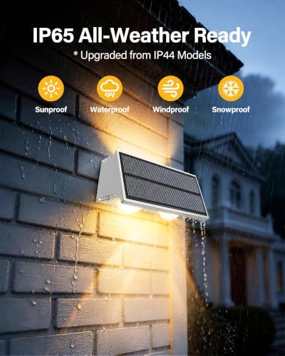 Solar Fence Lights Outdoor, 2 Pack Fence Solar Lights Waterproof - Image 4