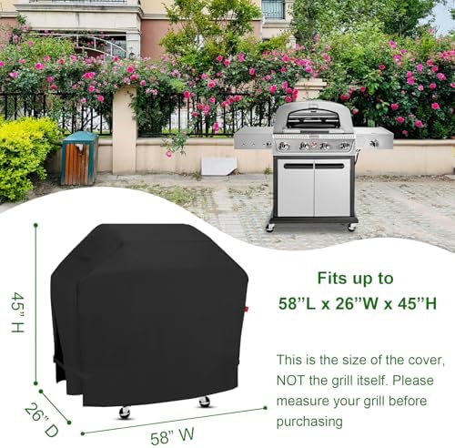 Outdoor Grill Cover Fits Cuisinart Propel+ 4-Burner 3-in-1 Gas Grill CGG-6331, Cover Geny Waterproof 600D Heavy Duty BBQ Grill Covers, 58" L x 26" D x 45" H. - Image 2