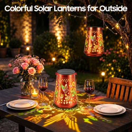 4 Pack Solar Lanterns Outdoor Waterproof Birthday Gifts for Women Mom - Image 2