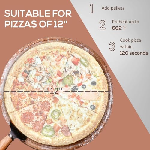 Geelife Outdoor Pizza Oven with 12" Rotating Stone - Steel Black - Better Pizza - Outdoor Kitchen, Backyard - Portable Weather-Resistant - Image 4