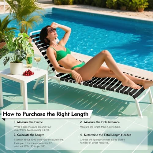 LukLoy 2" Wide 30ft Long Vinyl Straps for Patio Chairs Repairs, Black - Image 5