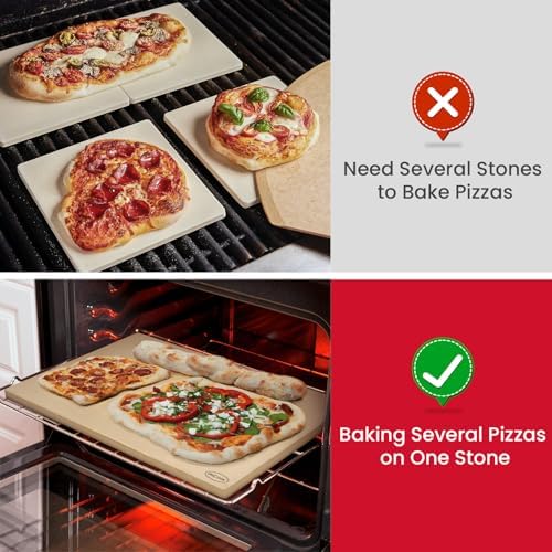 Unicook 22 x 14 Inch Extra Large Pizza Stone for Oven and Grill, 12.4 Lbs - Image 4