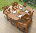 Ciokea HDPE Outdoor Dining Set of 4, Patio Table and Chairs Sets, Teak by CIOKEA