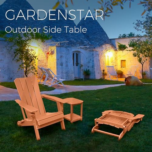 Adirondack Square Outdoor Side Table,2-Tier Storage Patio Side Table, HDPE End Tables for Backyard Pool Porch Garden Lawn - Image 6