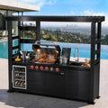 110.7" 4-Burner Modular Outdoor Kitchen Island, 72000 BTU Propane Gas Grill by Unknown