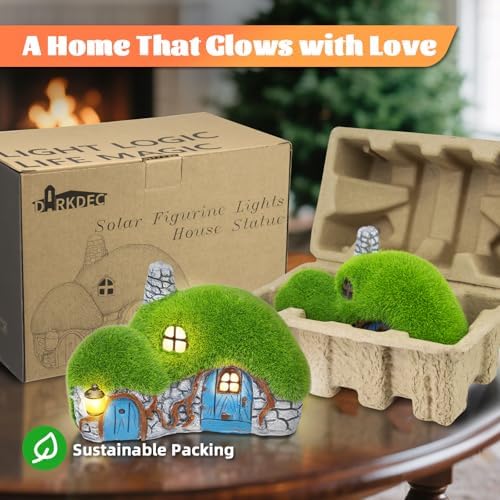 Solar Garden Cottage House Statue with LED Lights - Image 6