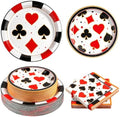 Kochorie 150 Pieces Casino Party Tableware Set Disposable Paper Plates and Napkins Casino Parties Supplies for Poker Card Club Birthday Las Vegas Party Decorations by Kochorie