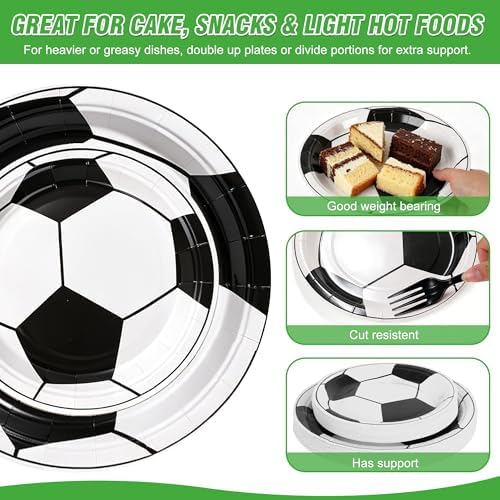 100 Pcs Disposable Soccer Party Tableware Set for 25 Guests - Image 3