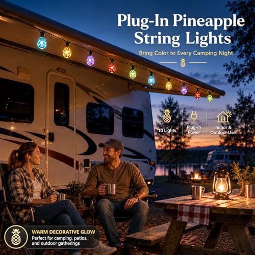Vigdur Pineapple String Lights, 10FT Multicolor Patio Lights Outdoor - Image 6
