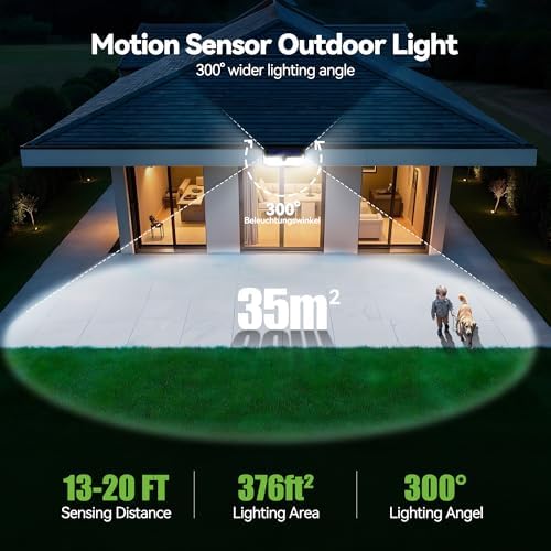 TECKNET 416 LED Solar Lights Outdoor Motion Sensor Waterproof 4200lm,6 Pack - Image 4