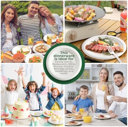 250 Pcs Biodegradable Paper Plates Set Disposable Dinnerware - Image 7