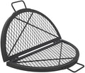 Sunnydaze Round Folding Camping Grill Grate - Portable Foldable Campfire Cooking Grate for Fire Pit - Heavy-Duty Black Steel with Handles for Outdoor Backyard BBQ - 36" Diameter by SunnydazeDecor