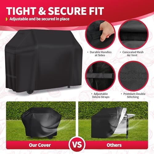 NEXCOVER 55 Inch Grill Cover - 600D Heavy Duty Waterproof and Weather Resistant BBQ Cover for Weber, Char Broil, Nexgrill - Fade Resistant, Black - Image 5