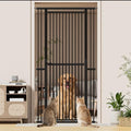 Snuowu 51"-87" Extra Tall Pet Gate for Cats, 29.5"-40.5" Wide Pressure Mounted No-Drilling Safety Dog Gate, Metal Walk-Thru Barrier for Doorways, Stairs, Kitchens, Black by SNUOWU