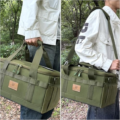 Tactical Camping Storage Bag 18L Utility Tote Bag Camp Kitchen and Trunk Organizer (Army Green) - Image 6