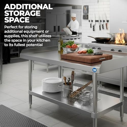 48" x 24" Stainless Steel Equipment Stand with Undershelf NSF - Image 2