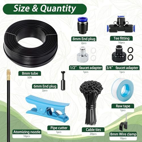 50FT Drip Irrigation System, 360° Adjustable Garden Plant Watering System - Image 2