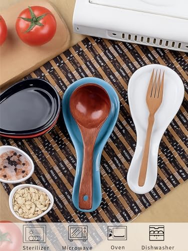 GDCZ Large Porcelain Spoon Rest for Kitchen Stove Top, Black - Image 3