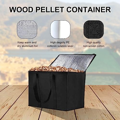 3 Pack Wood Pellet Storage Containers,20LBs Stay Dry Pellet Bin Smoker Pellet Dispenser for Smoker, Waterproof Fuel Pellet Storage Bag, Grill Pellet Storage Container for Charcoal,Outdoor - Image 5