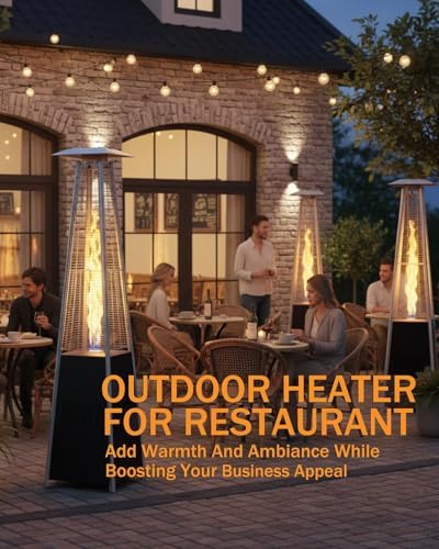 Pyramid Patio Heater for Outdoor Use, 48000 BTU Fast Heating Propane Heater with Wheels & Weatherproof Cover, Triple Protection System Outdoor Heaters for Patio, Yard, Pool, Garden - Image 4