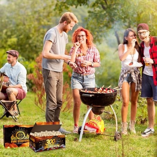 Shwuevei 300 pcs Fire Starter - Natural Fire Starters for Fireplace, Pellet Stove & Wood, Fire Pit, Smoker, BBQ, Chimney, Pizza Oven - Fire Starters for Grill, Charcoal Starter - Image 6