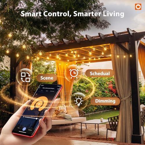 addlon Outdoor String Lights 100FT G40 with APP 54 LED Shatterproof Bulb - Image 2