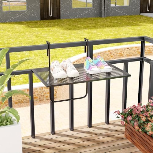 Tangkula 24" Folding Balcony Railing Table for 2.4" Thick - Image 5