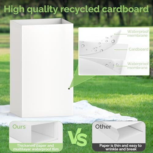 8 Pack 13 Gallon Disposable Trash Cans,21.6" H x 13.5" W x 10" D, White - Image 4