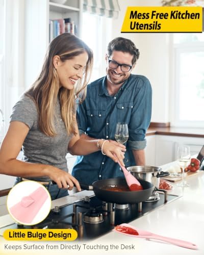 BUNDLEPRO Silicone Cooking Spoons for Nonstick Cookware, One-Piece, 2 Pack - Image 4