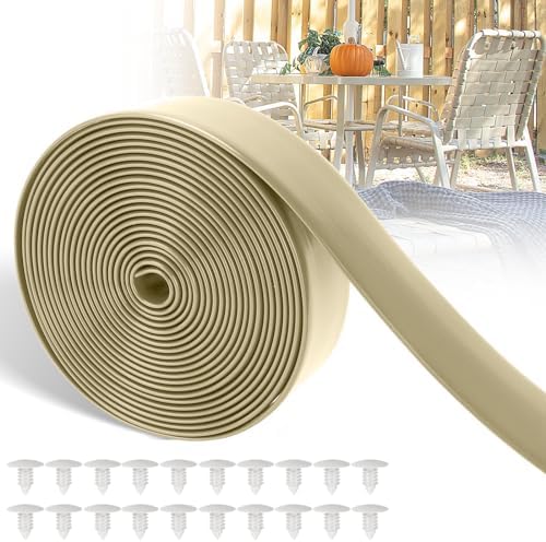 LukLoy 2" Wide 20ft Long Vinyl Straps for Patio Chairs Repairs, Driftwood by LukLoy