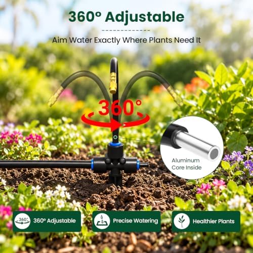 Bluepro 320FT Drip Irrigation System with Brass Splitter & Copper Nozzles - Image 3