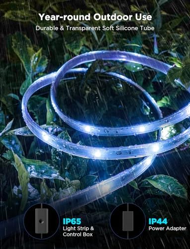 Govee Outdoor LED Strip Lights, 32.8ft Smart Outdoor Lights Work with Alexa and Google Assistant, App Control, IP65 Waterproof, RGBIC LED Lights for Patio, Eave, Holiday Decorations - Image 6