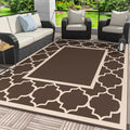 GENIMO Outdoor Rug, Waterproof Plastic Rugs for Patio, 5'x8' Coffee Beige by GENIMO