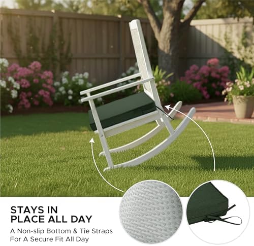 Outdoor Chair Cushions, Set of 4, 19 x 19 Inch, Olive Green - Image 5