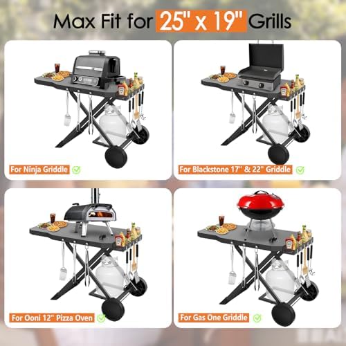 Grill Cart for Weber Q1200 Q1000 Q2200 Q2400, Portable Grill Stand - Image 5
