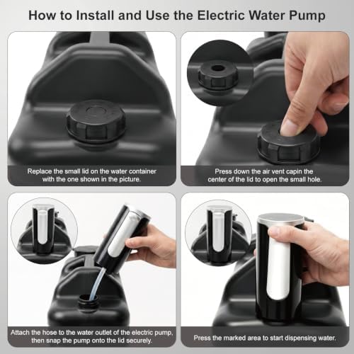 HAIGE 5 Gallon Camping Water Container with Electric Pump & Spigot Black - Image 7