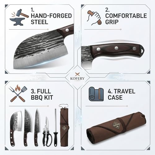 KOFERY Damascus Butcher Knife Set for Pit Master & Brisket Carving - Image 6