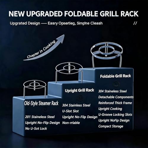 Foldable Air Fryer BBQ Grill Rack 24 Vertical Skewers - Image 3