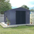 VEIKOU 8x10FT Outdoor Storage Shed with Thickened Galvanized Steel, Metal Storage Shed with Lockable Door & Air Vents, Garden Tool Metal Shed for Patio Garage Yard, Gray by WITHVEIKOUWITHLEISURELIFE