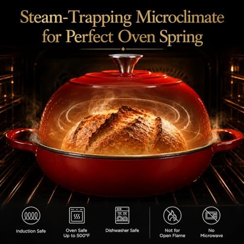 AHJ 6QT Enameled Cast Iron Dutch Oven for Sourdough Bread Baking - Image 4