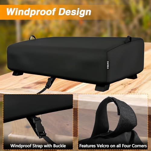 EVRBUL Table Top Grill Cover Compatible with Royal Gourmet PD1305H 3-in-1 Grill Griddle Combo, Waterproof Heavy Duty 600D Portable Griddle Cover 33"L×20.5"W×9.5"H, Windproof Tabletop BBQ Grill Cover - Image 6