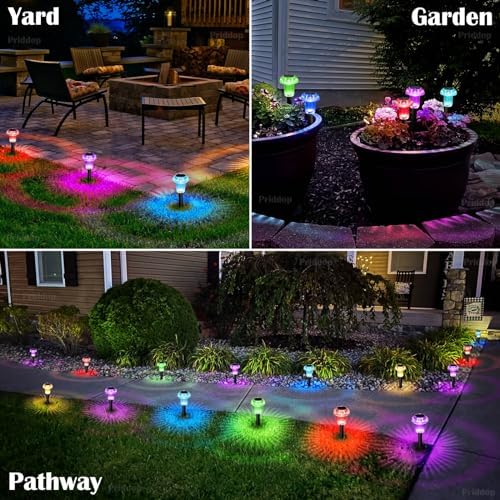 Priddop Solar Christmas Lights Outdoor Waterproof 16 Pack Color Changing - Image 3